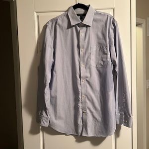 Banana Republic Non-Iron Class Fit Dress Shirt - Blue / White fine stripes